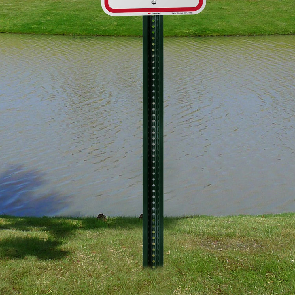 SmartSign U-Channel Sign Post, Heavy Duty | 6' Tall Baked Enamel Steel Post, Pack of 3