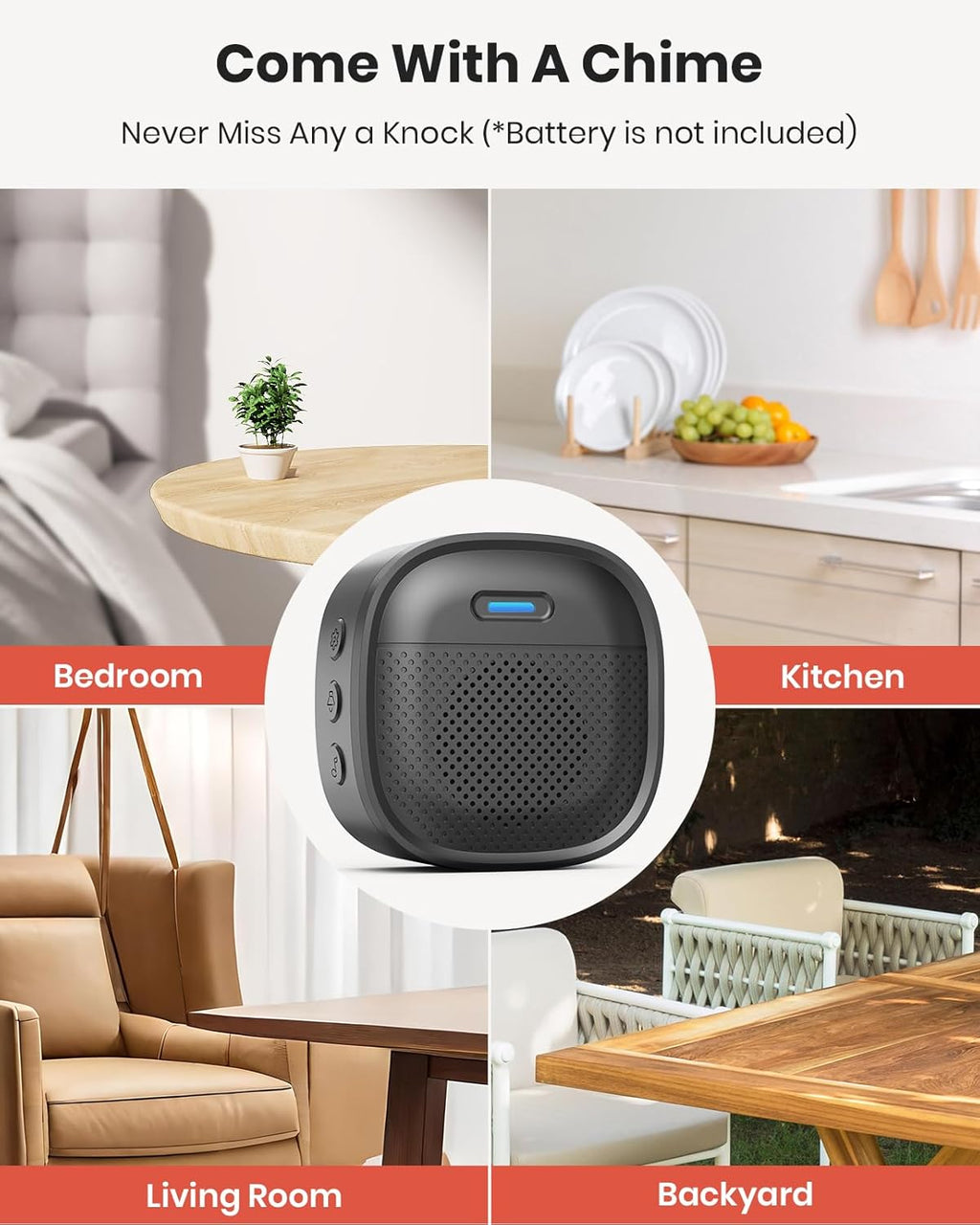 Doorbell Camera Wireless, 3K Video Doorbell with Chime, 2.4G WiFi Outdoor Security Cemera, Human Detection, 2-Way Audio, Night Vision, Voice Changer, Works with Alexa and Google Assistant