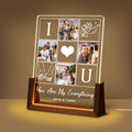 Customized Couple Birthday Gifts For Boyfriend Girlfriend Him Her, Custom Light Up Picture Frame Acrylic Plaque With Photo Name, Personalized Anniversary Wedding Christmas Gifts For Women Men