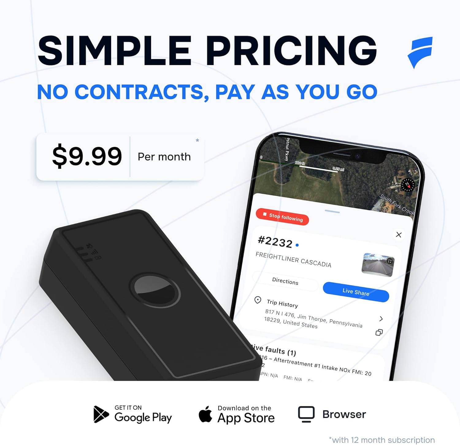 4G LTE Mini GPS Tracker – Battery-Powered Tracking Device for Cars, Fleets, Kids & Pets. Waterproof, Real-Time Location, Alerts & Route History. Subscription Required