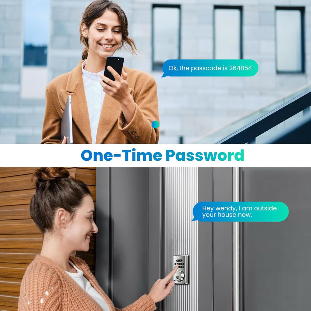 Keyless Entry Door Lock, Electronic Keypad Deadbolt for Front Door, Smart Locks with 6 Digital Code, Auto Lock, Anti-Peeking Password, Easy Installation, Silver