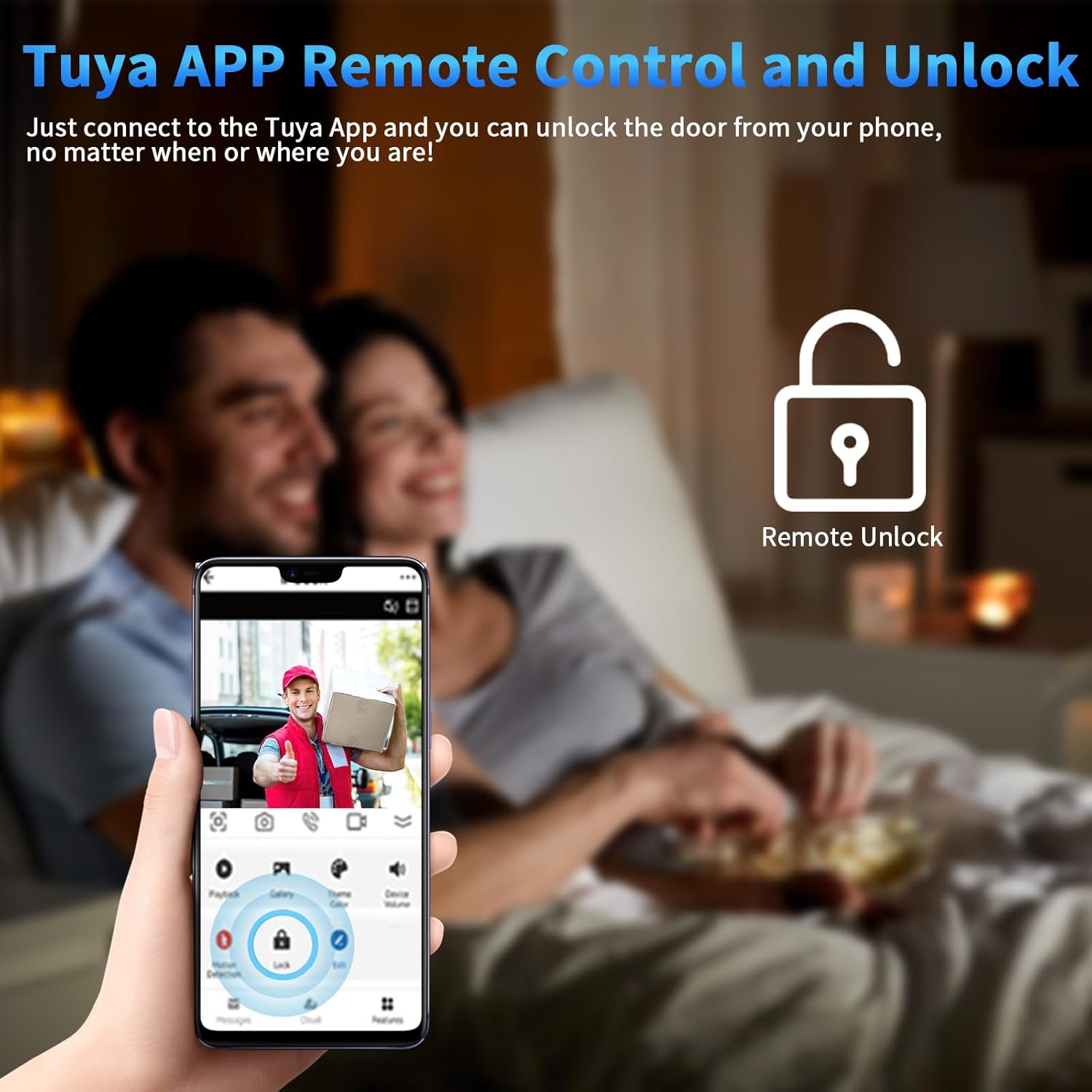 ANJIELO SMART Wired Video Doorbell Apartment Intercom System,4 Family Units 10 Inch Touch Monitor,3 in 1 Unlocking,Dual Way Intercom Motion Detection Tuya for Villa Home (1 Doorbell(w)+ 4 Monitor(s))