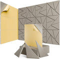 12 pack Acoustic Panels With Self-Adhesive, 12"X 12"X 0.4"Sound Proof Foam Panels, Sound Panels High Density, Soundproof Wall Panels for Home Studio Office Camel