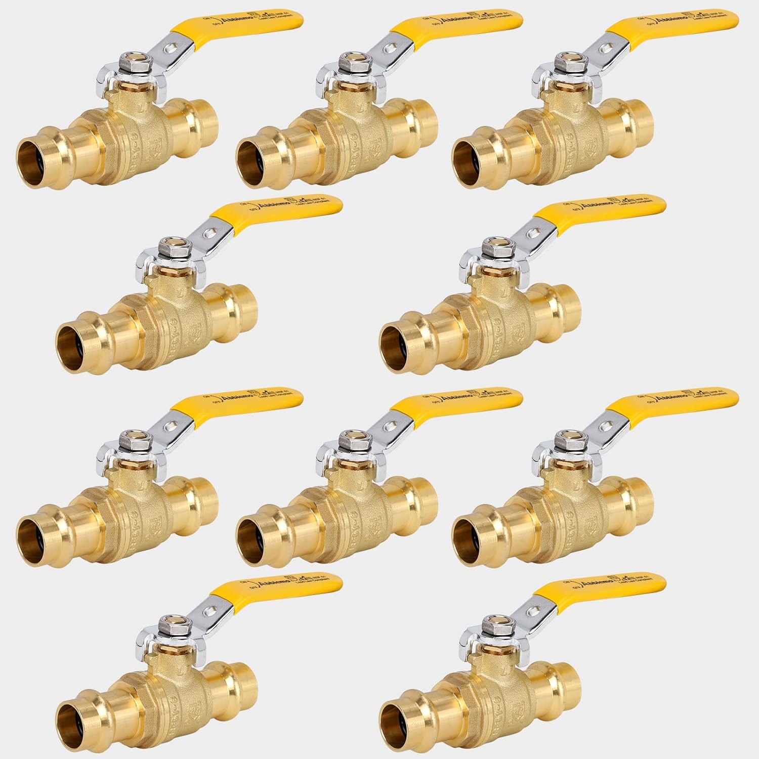 10PCS 3/4" Press Propress Ball Valve with EPDM O-Ring 1/4-Turn Full Port Shut Off Stop Valve for Copper Tubing Connection