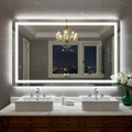55X36 Inch LED Bathroom Mirror with Lights, Frontlit+ Backlit Bathroom Vanity Mirror for Wall, Ultra-Clear Tempered Glass, Shatter-Proof, Anti-Fog and Memory Function, ETL Listed