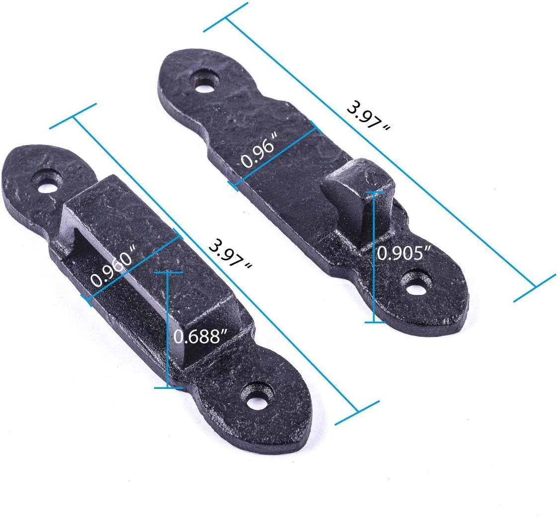 Renovators Supply Manufacturing Door Lock Latch 6.5 in. Black Wrought Iron Gate Latch Garage Barn Door Lock with Mounting Hardware