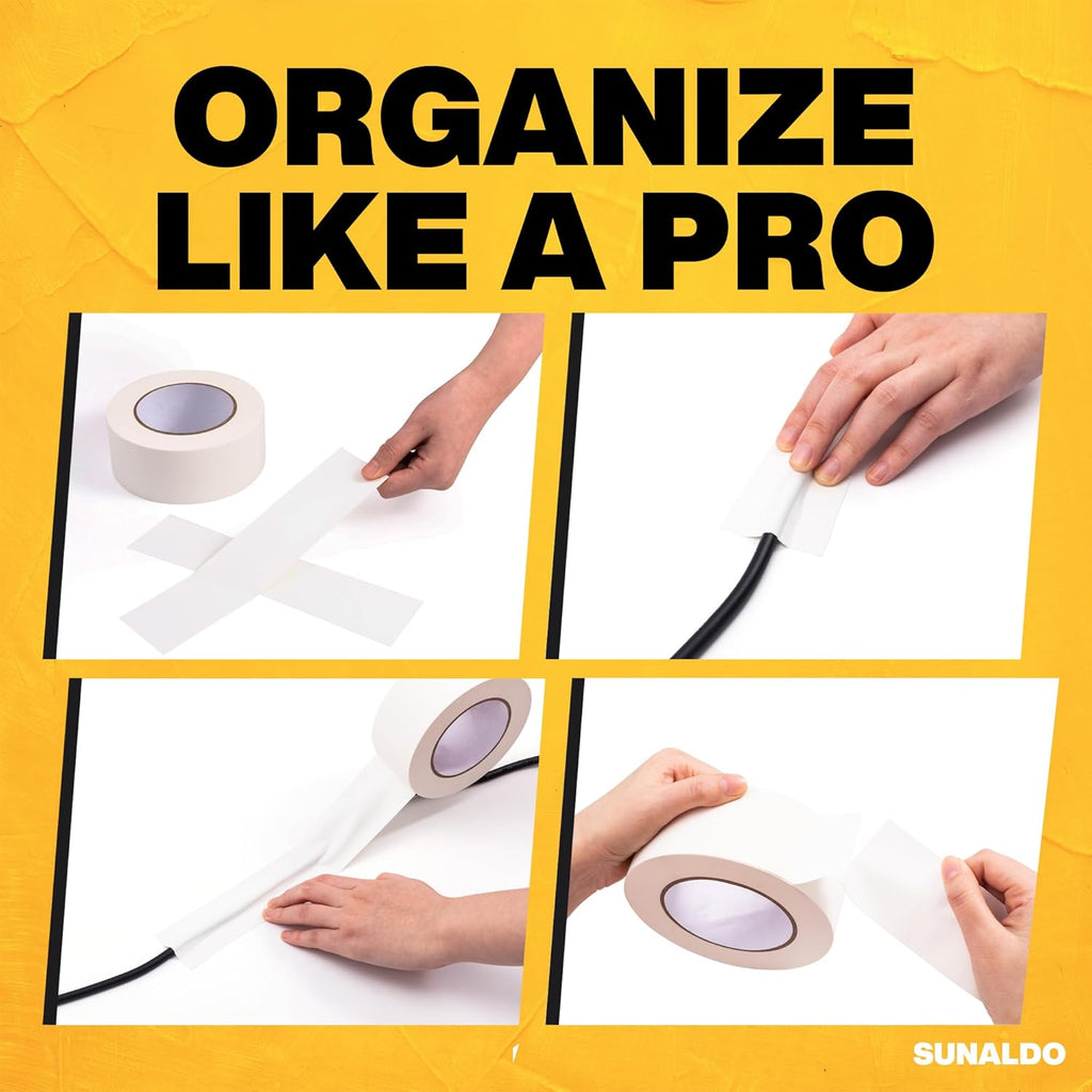 Gaffers Tape, Strong Hold, Easy to Rip, Residue-Free Professional Grade Floor Tape for Electrical Cords, Matte Finish Non Reflective, Weather Resistant (1 Pack, White, 2" x 30 Yards)