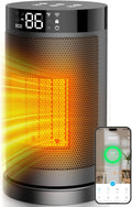 Smart Space Heater with WiFi/APP & Alexa Control, 1500W PTC Ceramic Electric Heaters for Indoor Use, 75° Wide-Angle Oscillation, 24H Timer, ECO Mode, Safe Indoor Portable Heater for Home Office