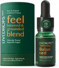 LIVEDROPS 24/7 Balanced Essential Oil Blend Mandarin Cardamom Cypress Patchouli | Aromatherapy for Calm, Harmony & Grounding | Skin-Safe Diffuser Oil | Vegan French Perfumers Clinically Tested 10ml