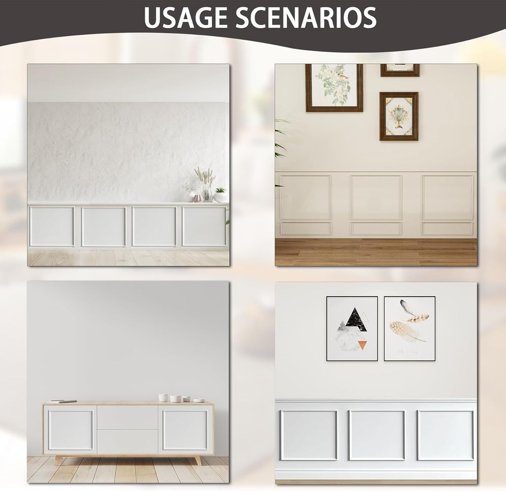 3-Frame 16" x 16" Premade Accent Wall Molding Kit, Ready-to-Assemble Wainscoting Panels, Pre-Cut Chair Rail Moulding Trim Picture Frame for Home Décor