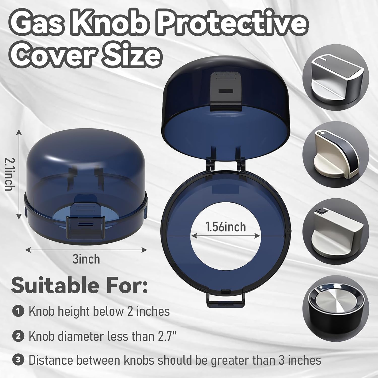 Stove knob Safety Covers for Child Upgraded Unlock Universal Size with Adult Two-Finger, Dual-Key Press Gas Stove Knob Locks Water Resistant Oil Resistant and High Temperature Resistant（5+1 Pack.）