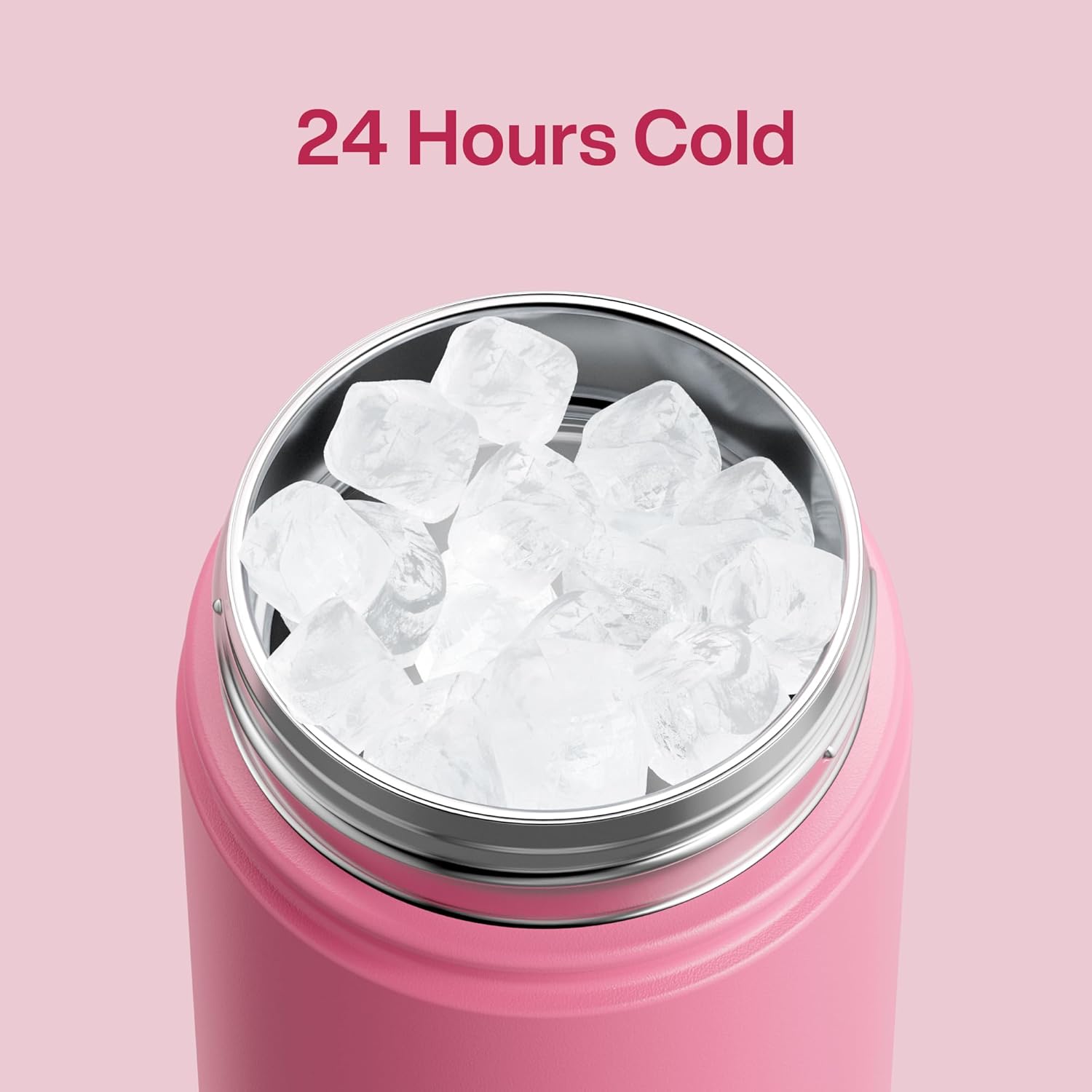 ENCOOL Insulated Water Bottle with Straw Stainless Steel Water Bottle, Leak-Proof, BPA-Free, Double Wall Vacuum Keeps Cold for 24 Hours for Sports, Travel, School (18 oz, Tulip)