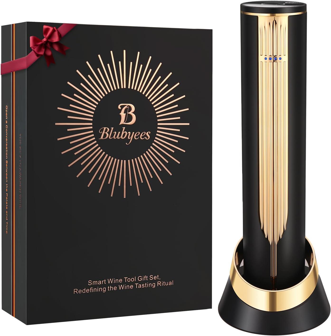 Electric Wine Bottle Opener with Charging Base & Built-in Foil Cutter – Rechargeable Intelligent Touch-Activated Automatic Corkscrew – Luxury Christmas Wine Gifts for Women, Men, Seniors