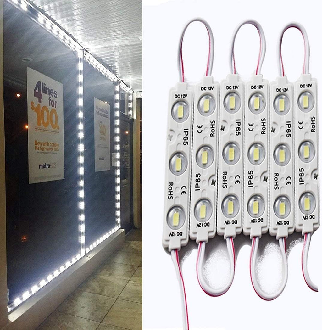 Led Module, LED Windows Lights 6000K 200pcs 99Ft 5730 SMD 150LM Per LED Module IP65 Waterproof for Letter Sign Advertising Signs.(White Light)