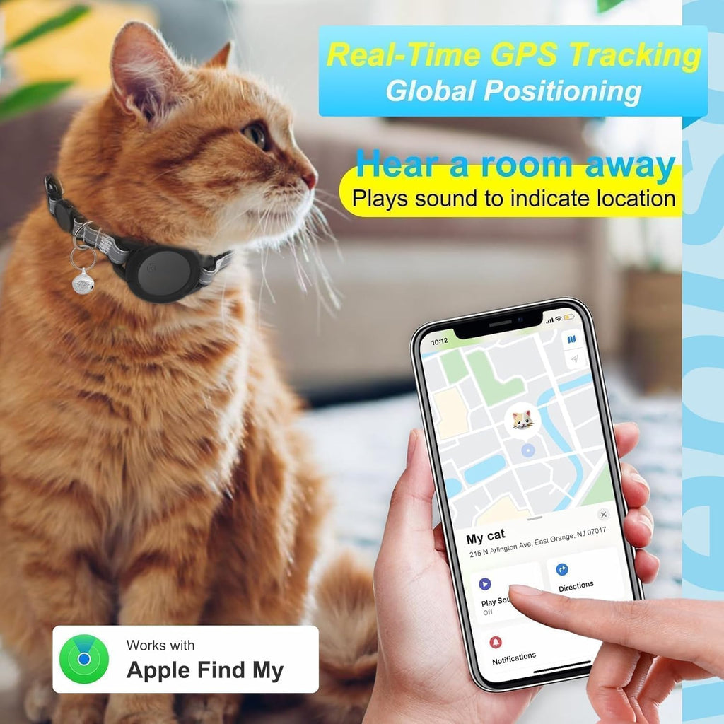 GPS Tracker for Cats, Mini GPS Cat Tracker, Smart Pet Activity Tracker, No Monthly Fee, Compatible with Apple Find My(iOS Only), Anti-Lost, Finder Tag for Vehicles, Pets, Kids, Items (1 Pack)