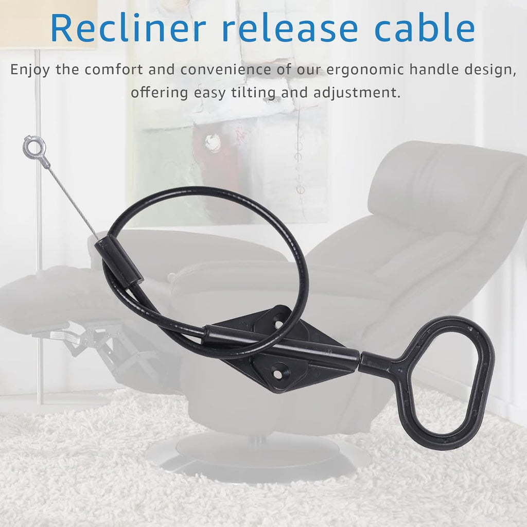 Recliner D Ring Handle Replacement for Recliner Adjustment and Maintenance Lazy Boy, Lazy boy Handle Cable, Release Cable Couch, with 3-inch Exposed Steel Wire O-end 2 Pack