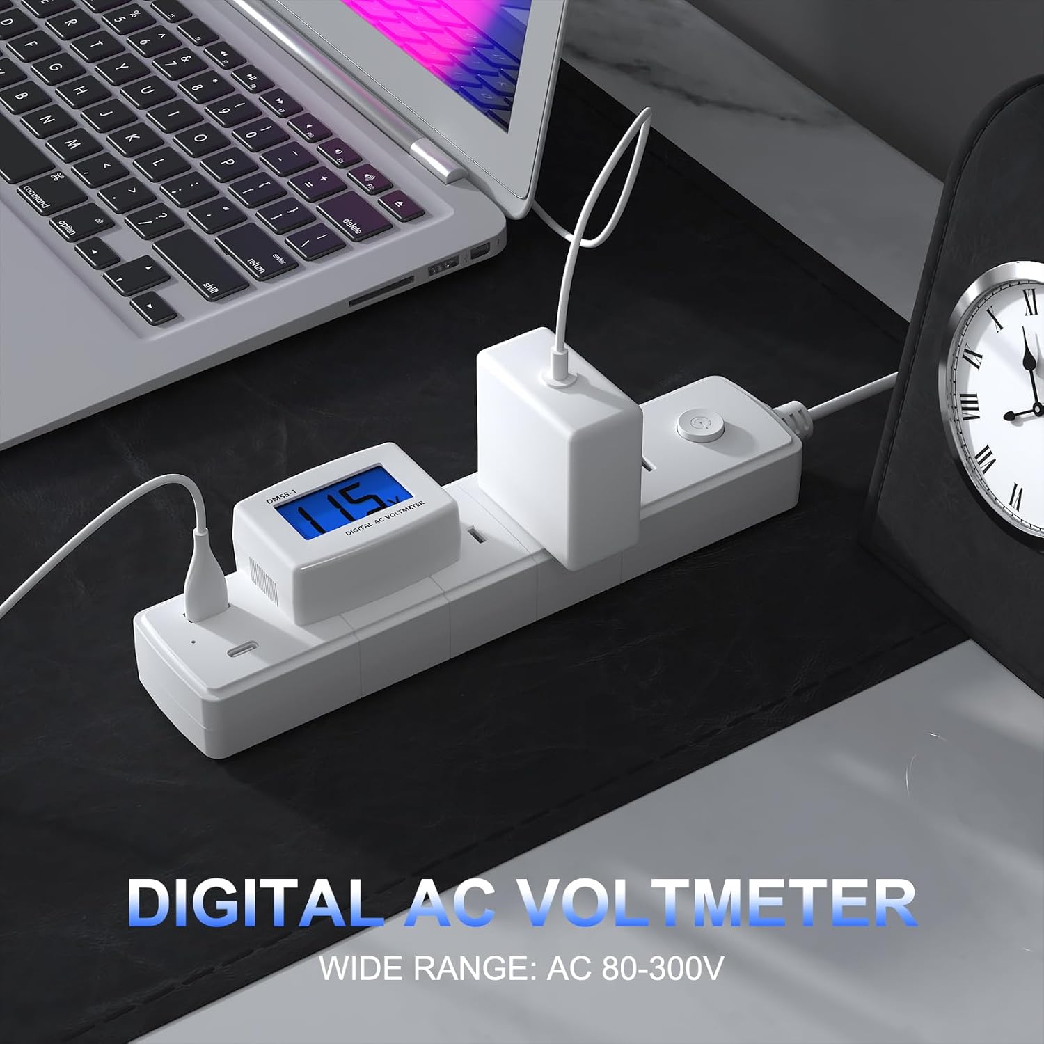 DROK Electric Voltage Testers 5pcs, AC 80-300V LCD Display Flat Plug Voltmeter Electrical Outlet Tester Plug in Digital Voltage Meter
