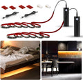 WOBANE Rechargeable Motion Sensor Strip Light, LED Closet Lights, Upgraded Battery Operated LED Strip Light for Wardrobe,Stair,Pantry,Cabinet,Cupboard,Bed,Locker,2700K Warmwhite,Black,6.56ft,2 Pack