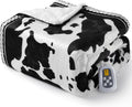 CAROMIO Heated Electric Blanket Twin Size, Cow Print Fast Heating Throw Blankets with LCD Controller, 10 Heat Levels & 1-12H Time Settings Auto Off, ETL Certified, Black White, 62" x 84"