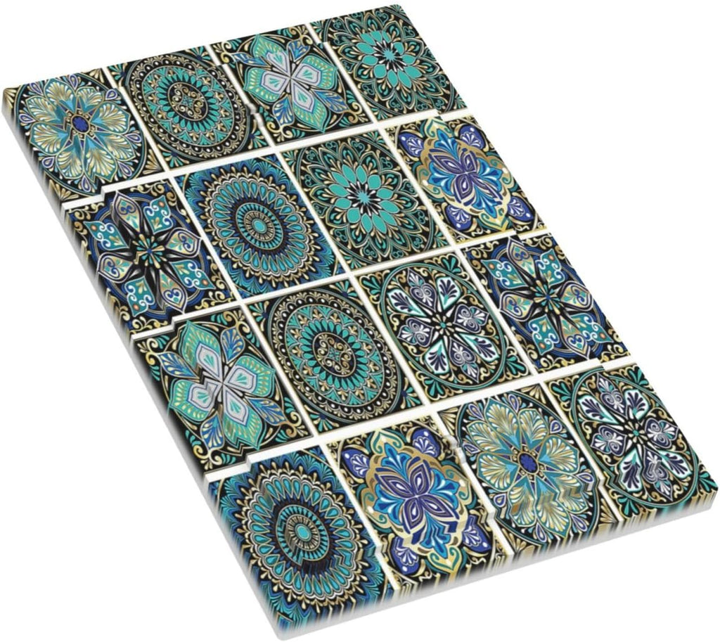 Light Switch Cover Plate Mandala Decorative Rustic Vintage Turquoise Pattern 1 Gang No Device Blank Electrical Wall Plates Faceplate Decorative Switch Plate for Bedroom Bathroom Decor