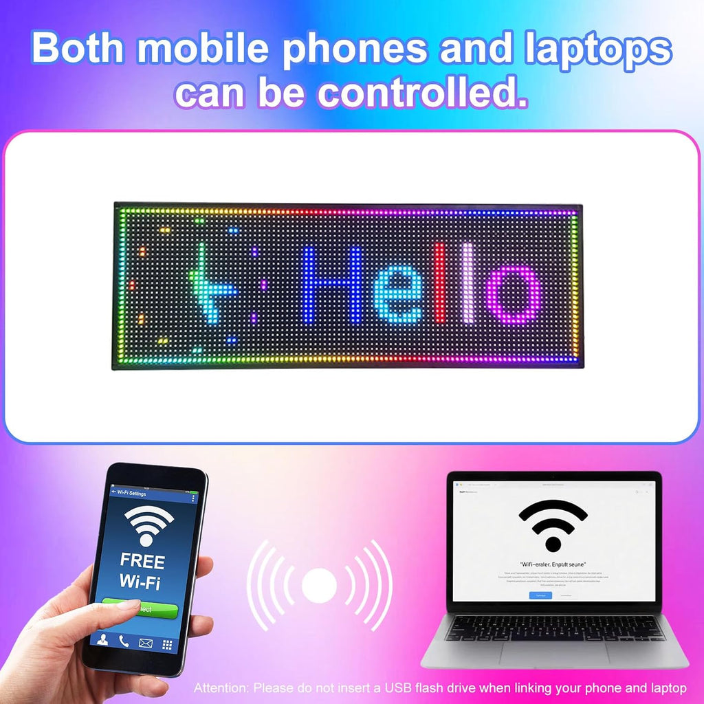 Programmable Scrolling LED Sign Outdoor Signs for Businesses Pantalla LED Para Publicidad Waterproof Digital Display Board - Custom Electronic Message Panel for Wall (Letrero) 26"X14"