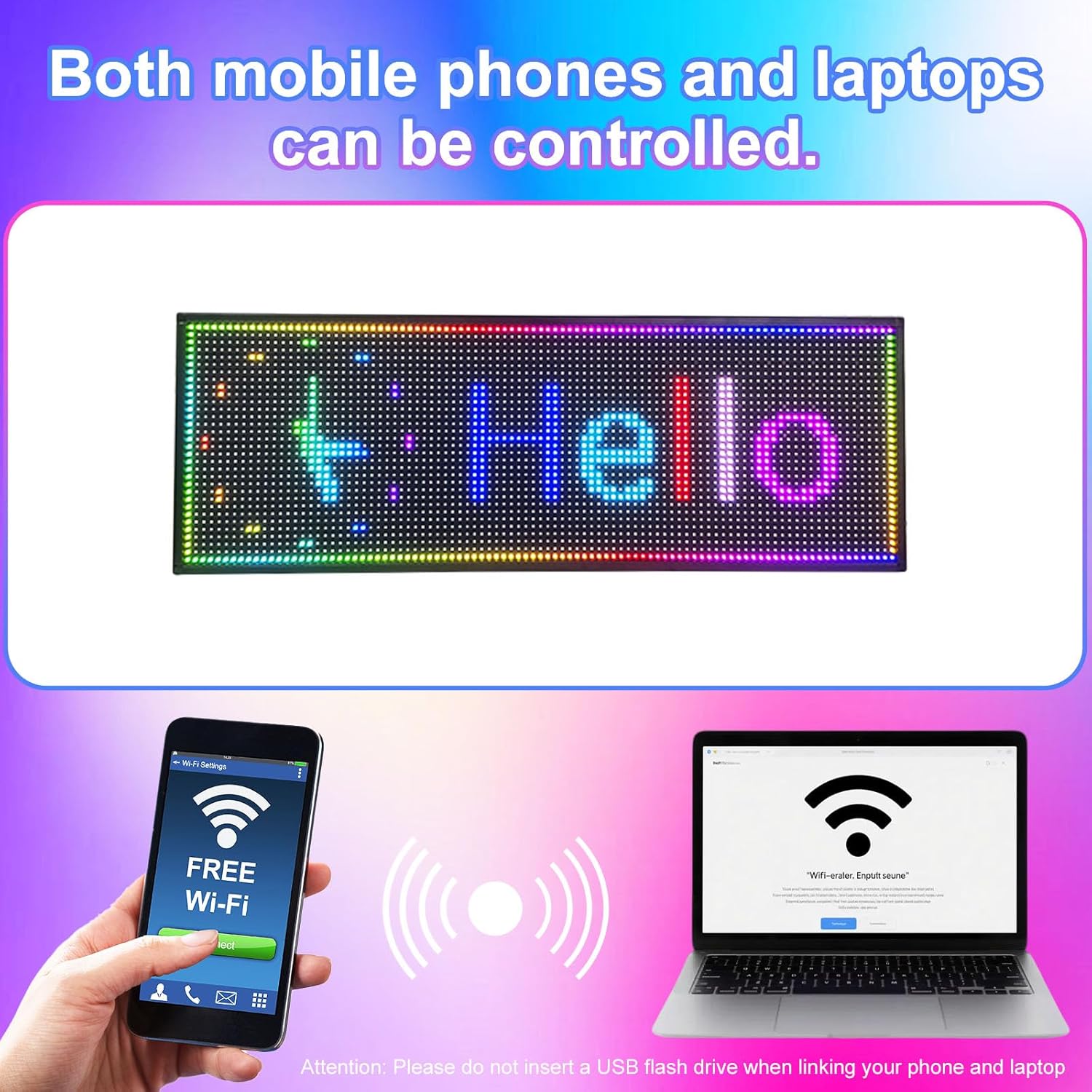 Programmable Scrolling LED Sign Outdoor Signs for Businesses Pantalla LED Para Publicidad Waterproof Digital Display Board - Custom Electronic Message Panel for Wall (Letrero) 26"X14"