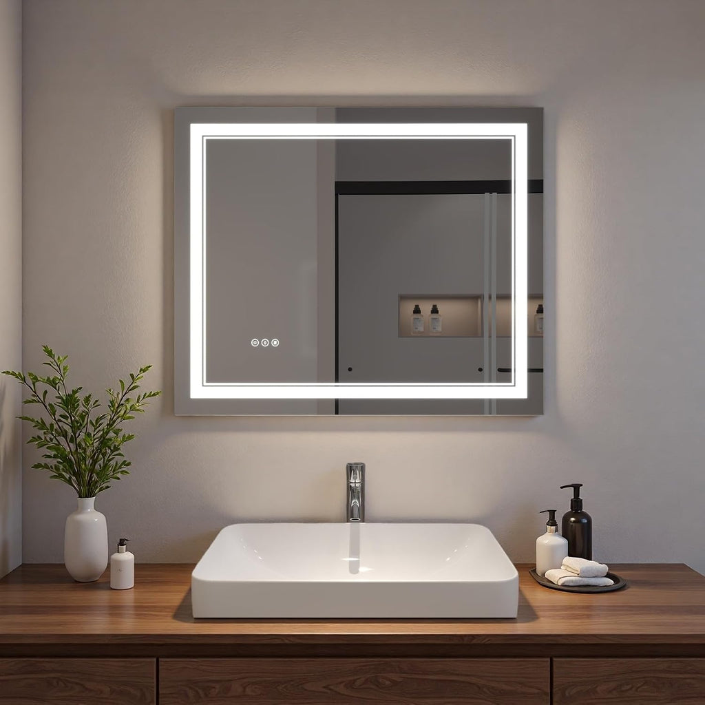 LED Bathroom Mirror with Lights, Wall Mirrors
