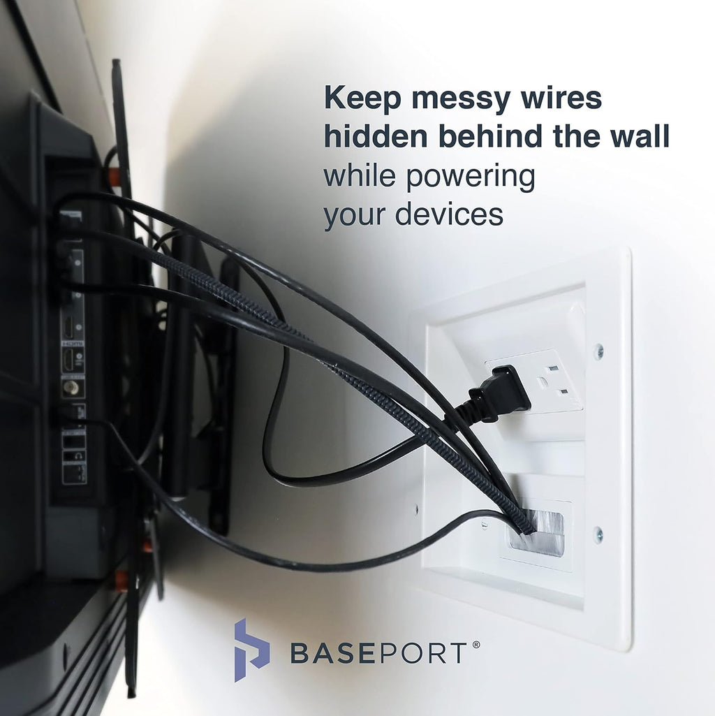 In Wall Cable Management Kit - Hide Wires Wall Mount TV Kit with Wall Cable Pass Through, Complete Cord Hider for Wall Mount TV