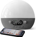 Dekala RestOnn Sunrise Alarm Clock 7-Day Programmable Dual Alarm Clock with Sunset White Noise Sound Machine Natural Sounds Amber Night Light, Bluetooth Speaker, 3000mAh Battery Backup, App Control