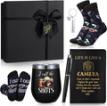 6 Pcs Photographer Gifts for Camera Lovers for Men Women 12 oz Stainless Steel Cup Socks Keychain Pen Notebook Box for Christmas Photography & Travelers Lovers