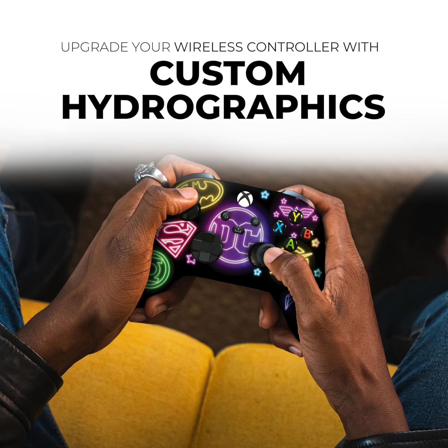 DreamController DC Comiic NEON Custom X-box Controller Wireless compatible with X-box One/Series X/S Proudly Customized in USA I Permanent HYDRODIP Print(NOT JUST A SKIN)(MODDED)