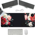 Heated Mouse Pad with 3 Temperature Settings(104°F–122°F),Large 31.5x13 Inch PU Leather Heated Desk Mat,Waterproof Warming Pad for Office,Gaming & Cold Hands Relief,Vintage Flowers