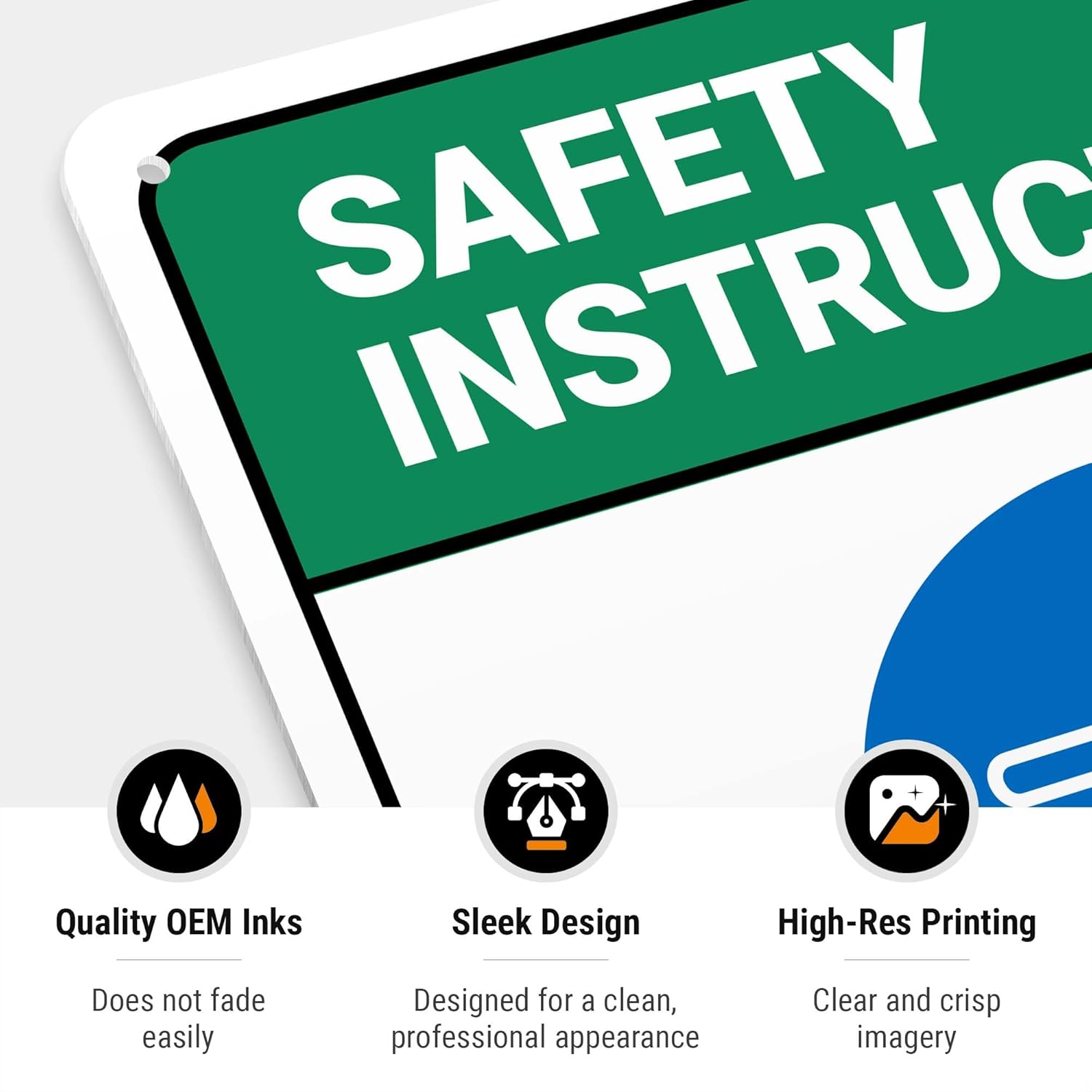 Safety Instructions Body Harness Required For Entry Sign, 10x14 Inches, 55 mil thick HDPS (high density polystyrene), Made in USA by Sigo Signs