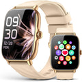 Smart Watches Fitness Tracker for Men Women with Step Counter, Sleep / Calorie Monitor, Pedometer, IP68 Waterproof, 120+ Sports for iPhone Android, 1.91”HD Touchscreen Smartwatch (Casual, Gold, 1.91)