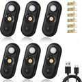 YGS-Tech LED Motion Sensor Light Indoor, Rechargeable Puck Lights, Magnetic Dimmable Under Cabinet Light, Wireless LED Lights for Closet, Kitchen, Stairs, Daylight White, 6-Pack (Black)