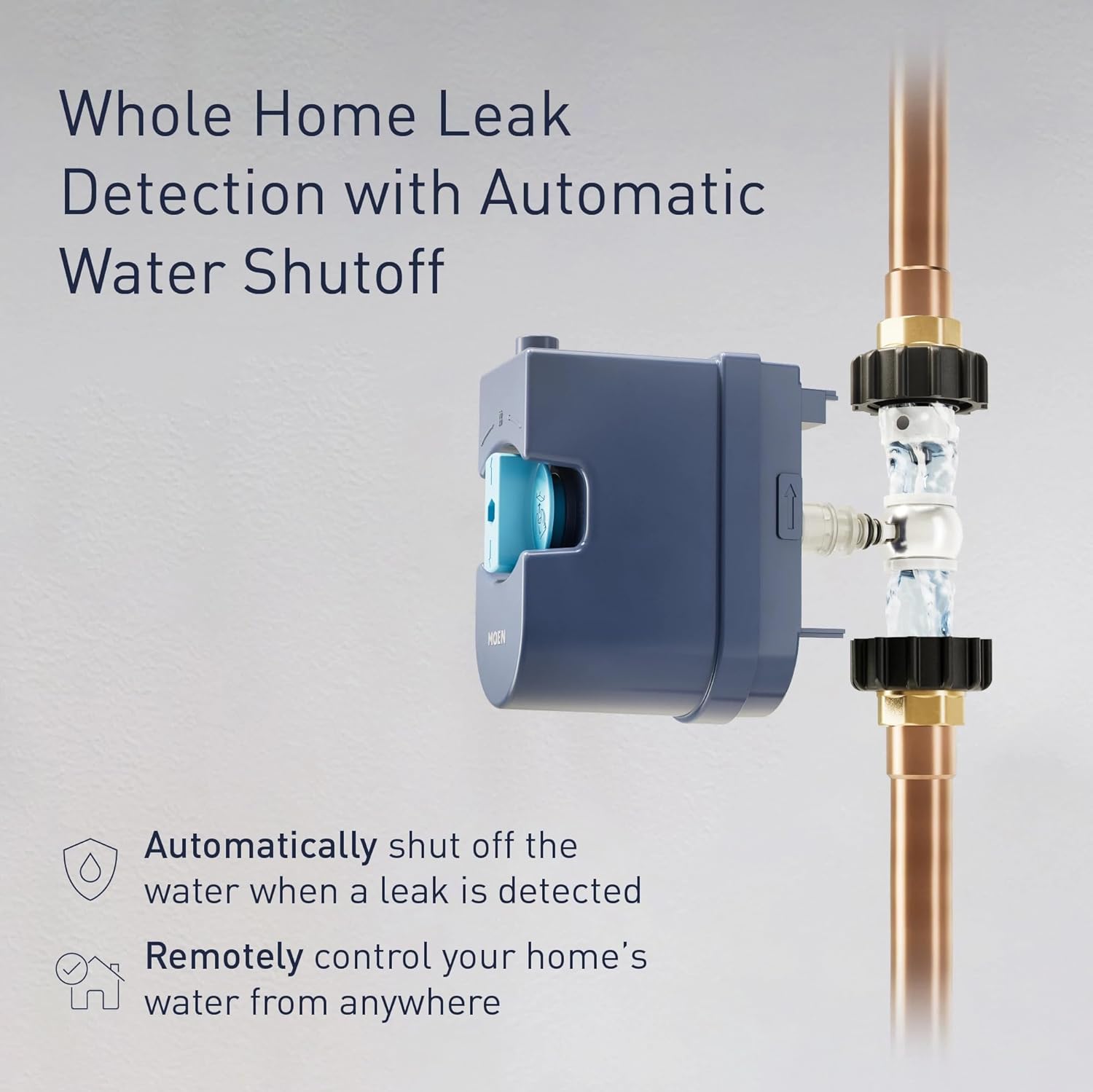 Moen 900-006 Flo by Moen 1-Inch Smart Water Shutoff with 920-005 Flo by Moen Smart Water Detector, 3-Pack