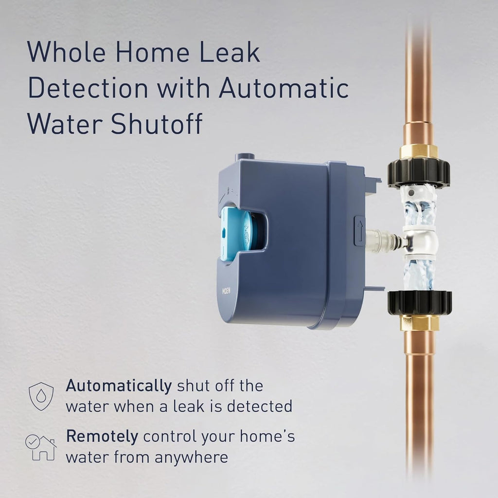 Moen 900-006 Flo by Moen 1-Inch Smart Water Shutoff with 920-004 Flo by Moen Smart Water Detector, 1-Pack