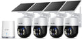 SOLIOM Security Cameras Wireless Outdoor,8MP Ultra HD for Day and Night, No Subscription,Built in Radar,Solar Powered Cameras for Home Security, 360° Pan Tilt Auto Tracking,5G & 2.4G WiFi, 4-Cam Kit