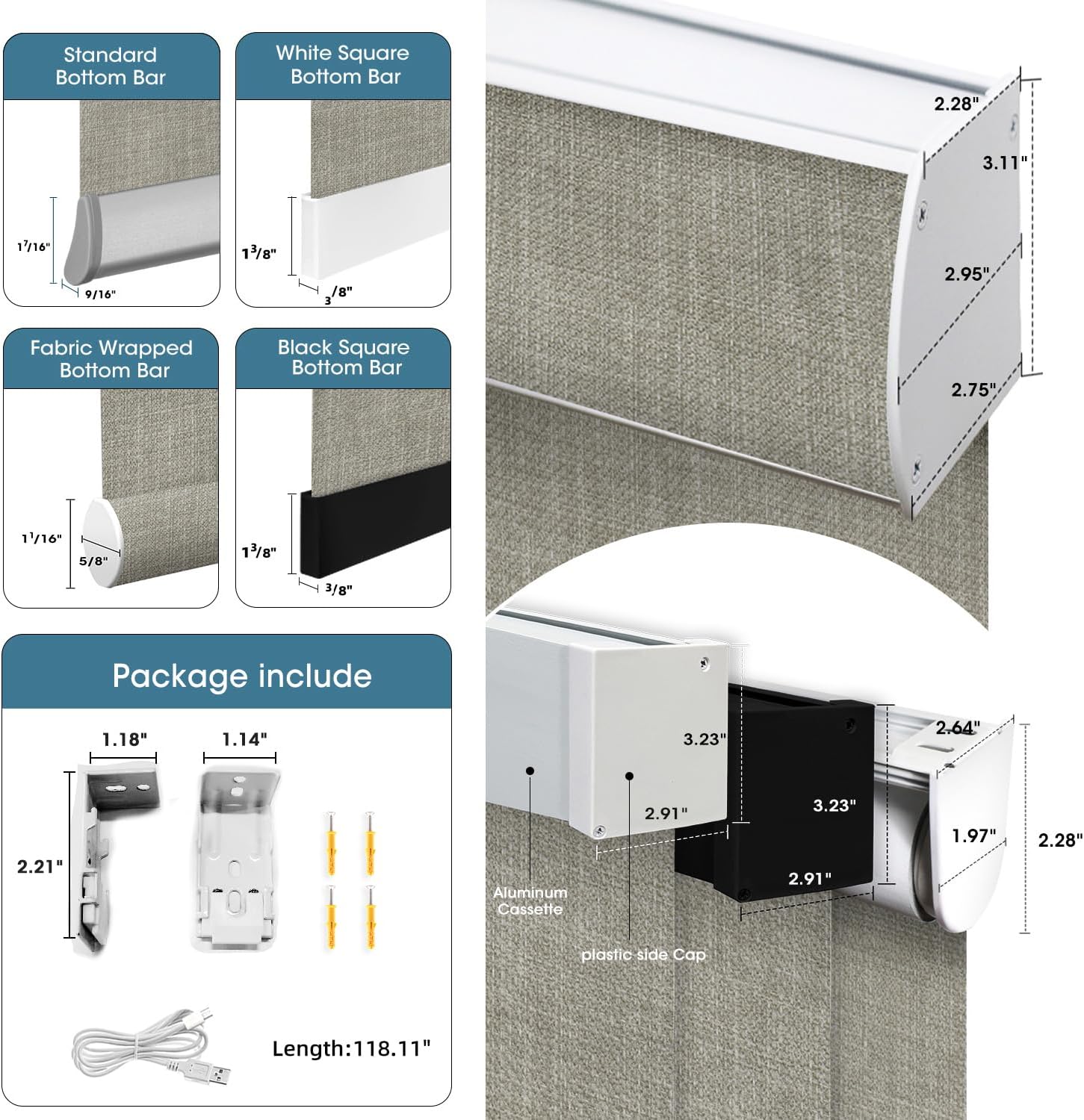 SmartWings Motorized 100% Blackout Shades Blinds, Custom Size, Cordless Window Shades with Rechargeable Battery, Work with Matter/Apple HomeKit, Alexa, Thread/Zigbee, Remote Optional, Vigor Sage