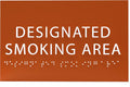 6" X4" Designated Smoking Area Sign - ADA Compliant Tactile Graphics Grade 2 Braille Text | Smoking Permitted Wall Signs for Offices, Private Businesses, Schools, and Restaurants