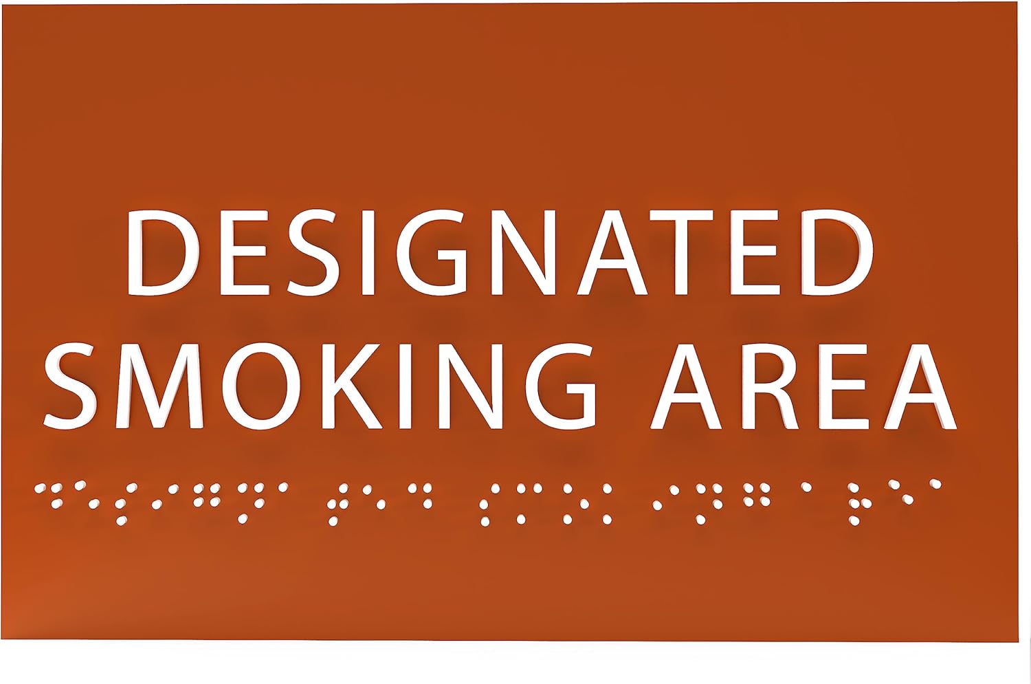 6" X4" Designated Smoking Area Sign - ADA Compliant Tactile Graphics Grade 2 Braille Text | Smoking Permitted Wall Signs for Offices, Private Businesses, Schools, and Restaurants