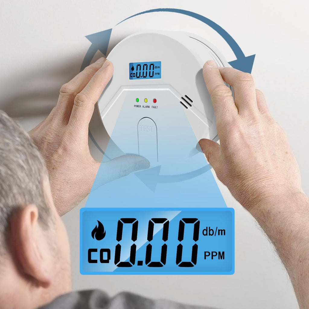 Smoke and Carbon Monoxide Detector, 2 in 1,Smoke detectors,Carbon Monoxide Detector,Easy Install,3 * 1.5V AA Battery