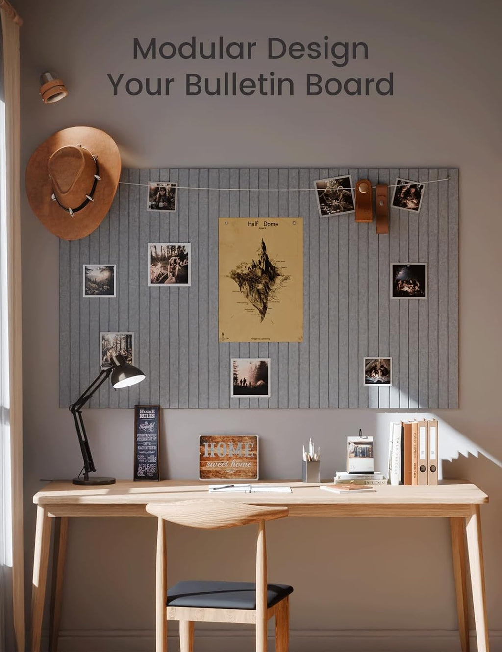 Large Felt Bulletin Board 48" x 36" Cork Board Alternative-12 Pack with 70 Safe Removable Adhesive Tabs, Cork Boards for Walls Pin Board for Home Office Classroom Felt Board-Blue Gray