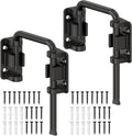 Sliding Door Loop Lock, 90/180 Degree Stainless Steel Patio Door Latch for Sliding Barn/Single/Double Opening Gate, Shed, Closet, Window, Fence - Home Security Loop Latch (Black-2PCS)
