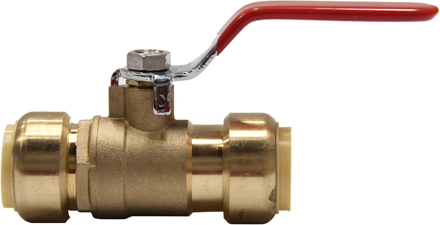 (Pack of 2) EFIELD 3/4 Inch Ball Valve for Push-Fit Valve Full Port Ball Valve with a Disconnect Clip,(PF-VALVE012-2PCS)