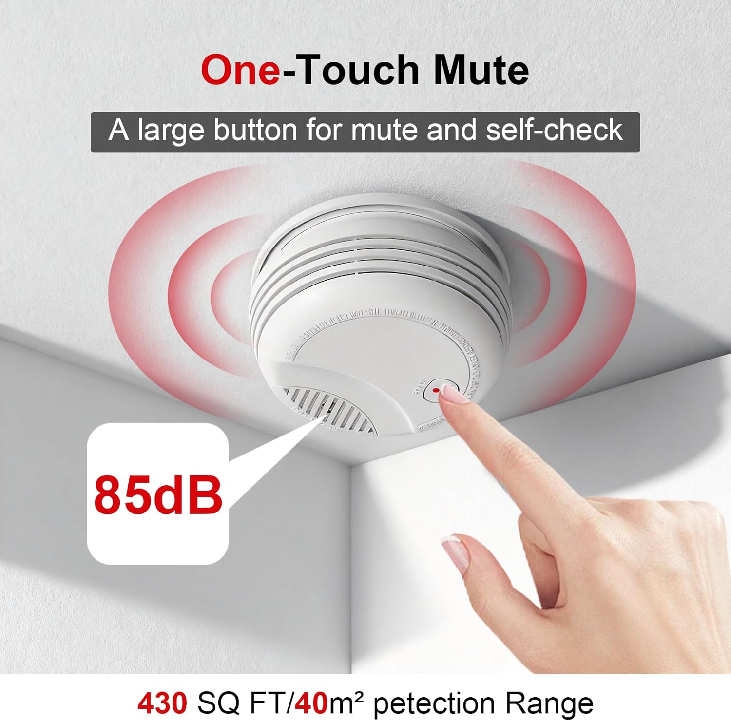 3 Pack Wireless Smoke Detectors for Home,Photoelectric Wireless Fire Alarms 10 Year Battery Powered Design(not Included),Portable Operated for Travel,Attic Fire Alarm Universal RV Smoke Detector