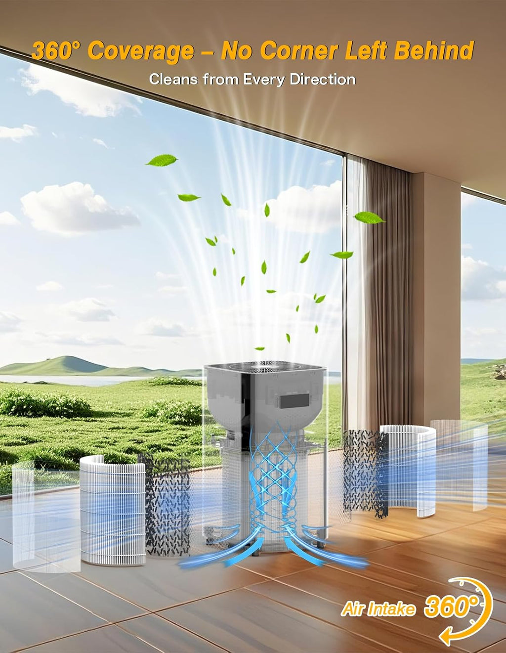 Dayette Air Purifiers for Home Large Room up to 3000 Sq Ft, CARD Upgrade to 500 m³/h H14 Ture Hepa Air Filter, Air Purifier with Air Quality Monitor, 22dB Sleep Mode for Bedroom, Living Room