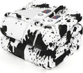 Electric Blanket Queen Size, Dual Control Heated Blanket with 6 Heat Settings, 1-12H Timer, Soft Sherpa & Flannel, Machine Washable, Black Cow Print, 84" x 90"