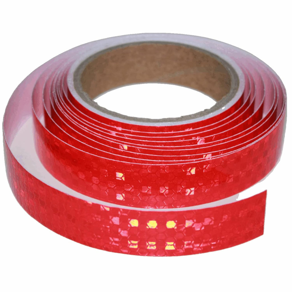 Red Reflective Tape Outdoor Waterproof 1 inch, High Visibility Warning Industrial Marking Tape, Safety Stickers (15 feet)