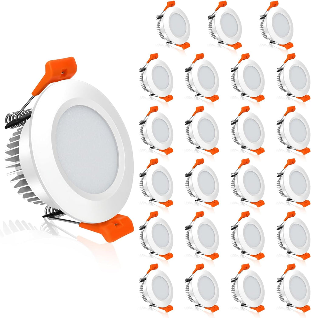 YGS-Tech 2 Inch LED Recessed Lighting, Dimmable Downlight 3W(35W Halogen Equivalent), CRI80, 4000K Natural White Ceiling Light with LED Driver (24 Pack)